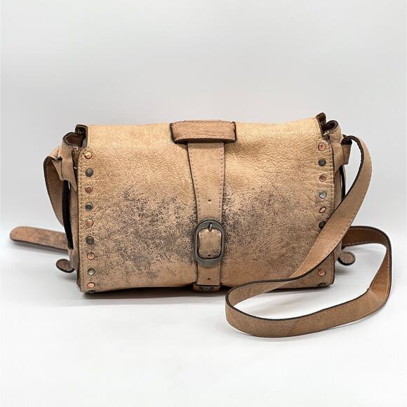 PATRICIA NASH Montov Distressed Crossbody bag Womens Medium Tan Studded - Picture 1 of 14